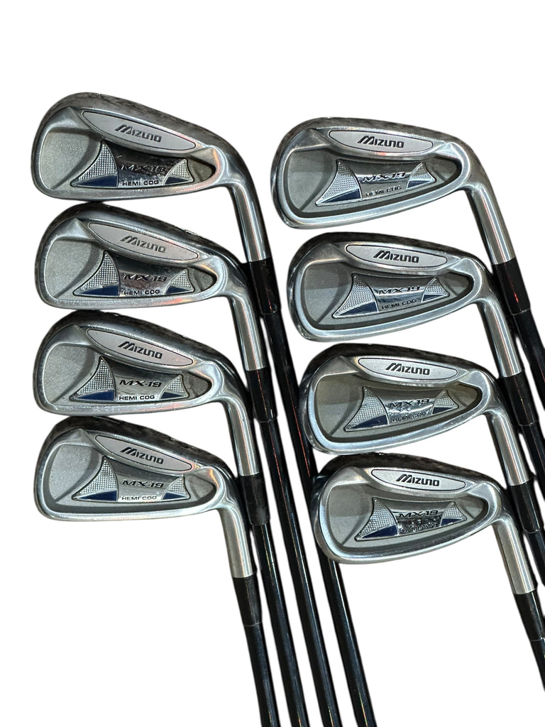 Mizuno MX-19 Hemi Cog Irons 4-GW +1" Exsar R Flex Shafts CP2 Wrap Grips