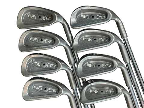 Ping Eye 2 Black Dot Iron Set 3-PW Cushin' JZ Stiff Flex Shafts Ping Grips