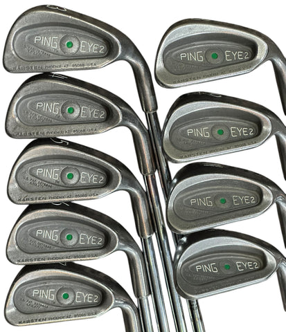 Ping Eye 2 Green Dot Irons 3-SW +1/2" ZZ Lite S Flex Shafts GP Tour Wrap Grips