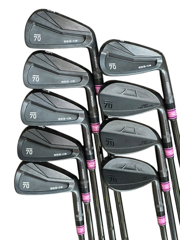 Sub 70 659 CB Black Forged Iron Set 5-PW 287 Wedges KBS R Flex Shafts Crossline Grips