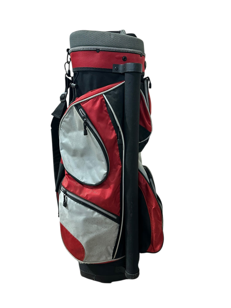 Oryx Cart Bag 8-Way Divider 8 Pockets Strap Handle Red/Grey