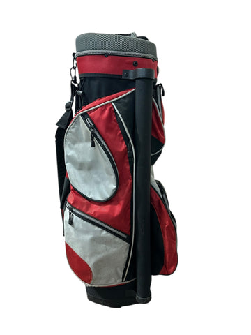 Oryx Cart Bag 8-Way Divider 8 Pockets Strap Handle Red/Grey