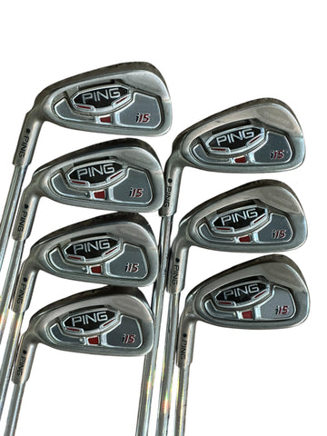 Ping LH i15 Black Dot Iron Set 4-PW Ping AWT Stiff Flex Shafts Ping Grips