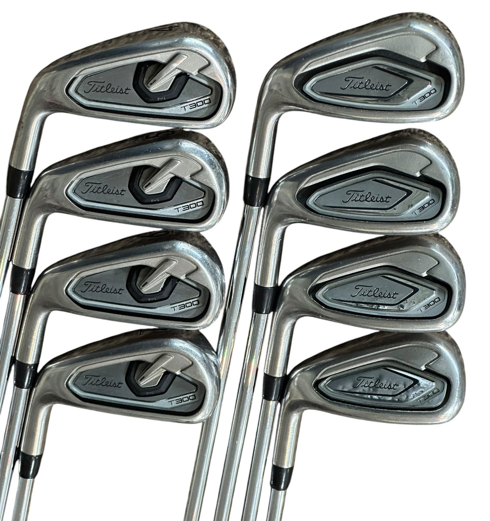Titleist LH T300 Iron Set 4-AW AMT R300 R Flex Shafts GP Tour Velvet Grips
