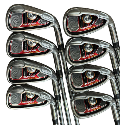 TaylorMade Burner+ Irons 4-AW +1/2" Burner Uniflex Shafts Champkey Grips