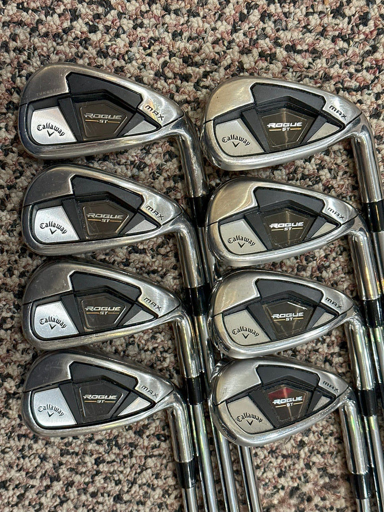 Callaway Rogue ST Max Irons 5-AW, GW +1" Modus 3 S Flex Shafts Tour Velvet Grips