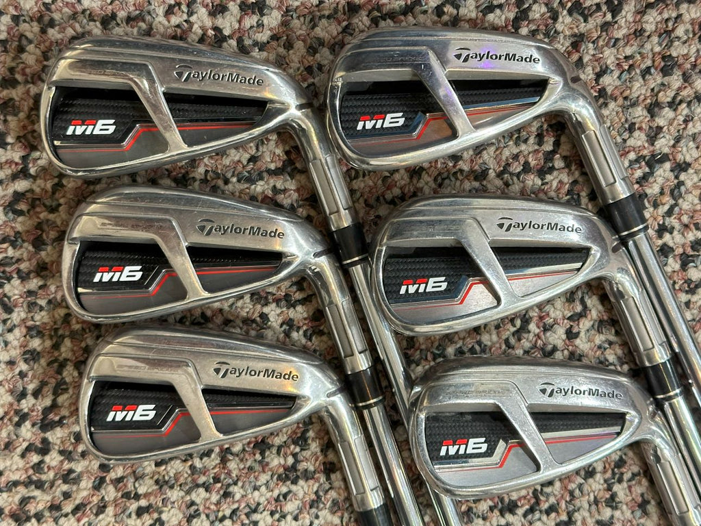 TaylorMade M6 Iron Set 5-PW +1/2" KBS Max85g R Flex Shafts Winn Dri•Tac Grips