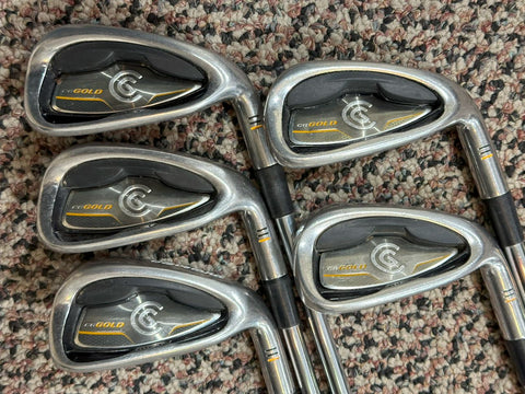 Cleveland CG Gold/Black Iron Set 6-PW Flight Speed R Flex Shafts Cleveland Grips