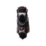 Maxfli Cart Bag 13-Way Divider 12 Pockets Strap Handle Rain Hood Red/Black/Grey