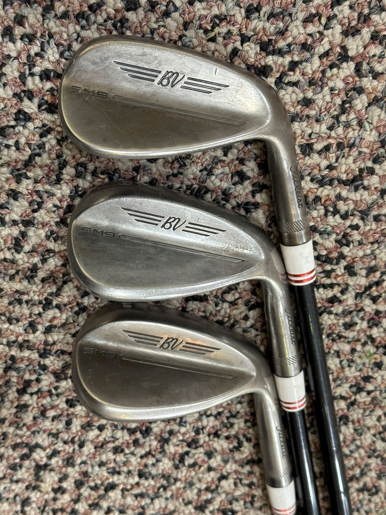 Titleist SM9 Wedge Set 52° 56° 60° KBS Tour Custom X Flex Shafts GP Z Grips