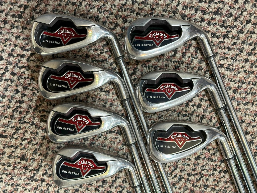 Callaway 2006 Big Bertha Irons 4-PW -1/2" Bertha S Flex Shafts Avon D2X Grips