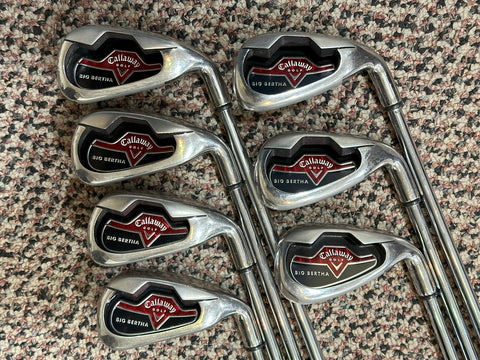 Callaway 2006 Big Bertha Irons 4-PW -1/2" Bertha S Flex Shafts Avon D2X Grips