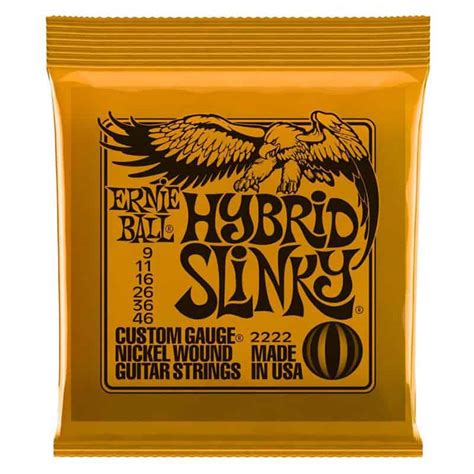 Ernie Ball Hybrid Slinky 2222 Nickel Wound Guitar Strings 9-46
