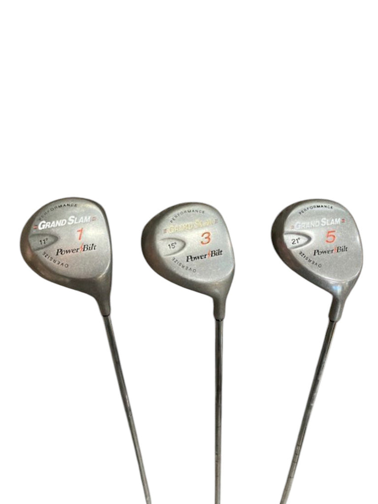 PowerBilt Grand Slam Steel Woods Sets 1, 3, 5, PowerBilt Lite Flex Shafts PB Grips