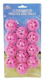 OnCourse Perforated Practice Balls 12 Piece Pink
