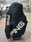 Ping Leather Staff Bag 6-Way Divider 6 Pocket Rain Hood VERY NICE