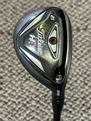 Titleist 816 H1 21° Hybrid Kuro Kage 60g Sr Flex Golf Pride Tour Velvet Grip