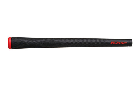 Iomic Black Armour 2 Sticky Evolution 1.8 Grip Black with Coral Red Cap and Red Logo