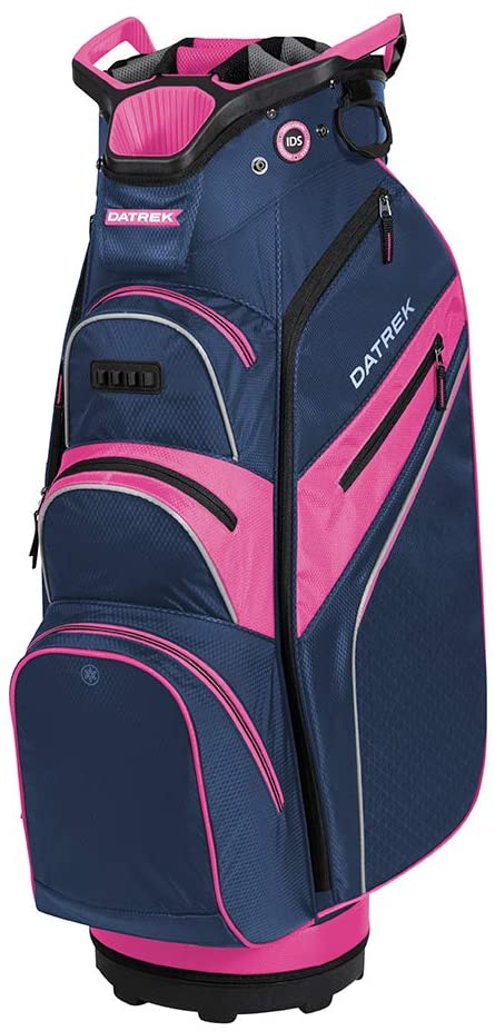 Datrek Lite Rider Pro Cart Bag Navy/Pink/Silver 14 Way Divider with Putter Caddy