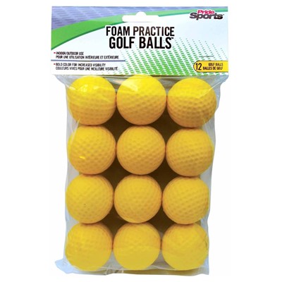 Pride Sports Foam Practice Golf Balls Dozen Yellow