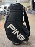 Ping Leather Staff Bag 6-Way Divider 6 Pocket Rain Hood VERY NICE