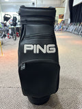 Ping Leather Staff Bag 6-Way Divider 6 Pocket Rain Hood VERY NICE