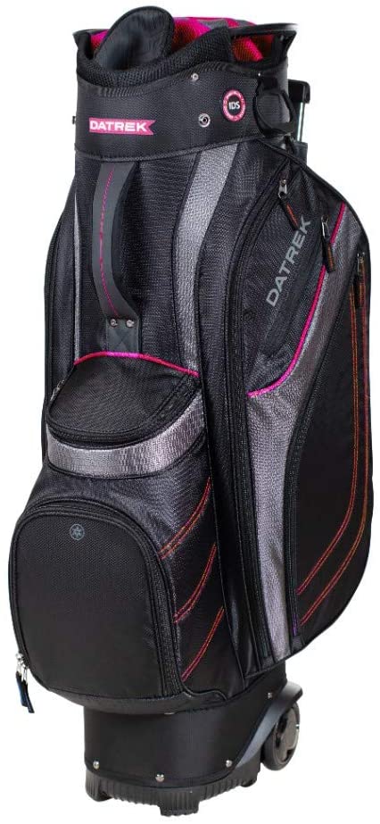 Datrek Transit Wheeled Cart Bag Black/Charcoal/Pink 14 Way Divider Top Pull Handle